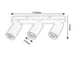 Yorli,ind.spot, GU10 3x7W, L35cm, white 73087 - imagine 2