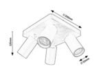Spot Yorli, Alb, GU10 4x7W, 220x220mm, Rabalux - imagine 2