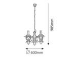 Pendul Vintage metal, lemn, abajur sticla 3xE14 MAX 40W - imagine 3