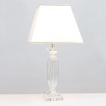Veioza POKAL, Sticlă de cristal K9 Abajur Crem-Auriu E27, 60W, H 70cm, H700mm, Orion - imagine 2