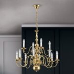 Candelabru Clasic FLAMAND, 12 lampi, alama masiva lucioasa, E14 12x40W, Stilluster , ORION