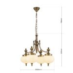 Pendul Epoca LU 1320/4 PATINA E27 4x60W Brate Alama Masiva Patina si Abajur Sticla Ovala ORION - imagine 9