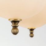 Plafoniera NOSTALGIE, 4 lampi E27, alama solida antica, abajur sticla opal, diametrul 58cm ORION - imagine 6