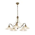 Candelabru ARTDESIGN 5lampi E27 alama solida  finisaj Alama Veche, abajur sticla sampanie ORION - imagine 5