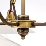 Candelabru ARTDESIGN 5lampi E27 alama solida  finisaj Alama Veche, abajur sticla sampanie ORION - imagine 6