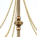 Candelabru ARTDESIGN 5lampi E27 alama solida  finisaj Alama Veche, abajur sticla sampanie ORION - imagine 7