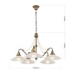 Candelabru ARTDESIGN 5lampi E27 alama solida  finisaj Alama Veche, abajur sticla sampanie ORION - imagine 8