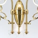 Candelabru RINGSTRASSE, 3 lămpi E27 alama solida finisaj alamă lucioasă cu abajur decorat ORION - imagine 6