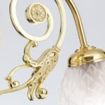 Candelabru RINGSTRASSE, 3 lămpi E27 alama solida finisaj alamă lucioasă cu abajur decorat ORION - imagine 7