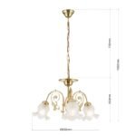 Candelabru RINGSTRASSE, 3 lămpi E27 alama solida finisaj alamă lucioasă cu abajur decorat ORION - imagine 8