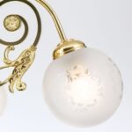 Candelabru RINGSTRASSE, 5 lămpi E27 alama solida alamă strălucitoare, cu abajur transparent mat ORION - imagine 6