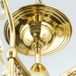 Candelabru RINGSTRASSE, 5 lămpi E27 alama solida alamă strălucitoare, cu abajur transparent mat ORION - imagine 7