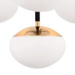 Candelabru JOSEPHINE, 10 lampi E27, otel negru, abajur sticla opal, diametrul 73.5cm ORION - imagine 6