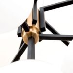 Candelabru JOSEPHINE, 10 lampi E27, otel negru, abajur sticla opal, diametrul 73.5cm ORION - imagine 7