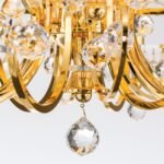 Candelabru de cristal KRISTALLDESIGN, 12 lampi E14, 105x70cm, alama solida aurie cu nuanta de sampanie, pandantive de cristal Swarovski ORION - imagine 7