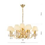 Candelabru de cristal KRISTALLDESIGN, 12 lampi E14, 105x70cm, alama solida aurie cu nuanta de sampanie, pandantive de cristal Swarovski ORION - imagine 8