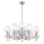 Candelabru de cristal KRISTALLDESIGN, 12 lampi E14, 105x70cm, alama solida cromata cu nuante albe, pandantive de cristal Swarovski ORION - imagine 5