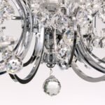 Candelabru de cristal KRISTALLDESIGN, 12 lampi E14, 105x70cm, alama solida cromata cu nuante albe, pandantive de cristal Swarovski ORION - imagine 6