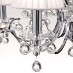 Candelabru de cristal KRISTALLDESIGN, 12 lampi E14, 105x70cm, alama solida cromata cu nuante albe, pandantive de cristal Swarovski ORION - imagine 7