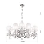 Candelabru de cristal KRISTALLDESIGN, 12 lampi E14, 105x70cm, alama solida cromata cu nuante albe, pandantive de cristal Swarovski ORION - imagine 8