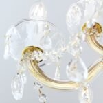 Candelabru de cristal MARIE CLAIRE, 9 lumini E14,cadru otel auriu, pandantive din sticla cristalinizata, diametru 65cm ORION - imagine 7