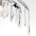 Candelabru de cristal PALME, 12 lampi G9, alama solida cromata, pandantive de cristal Schoeler ORION - imagine 6