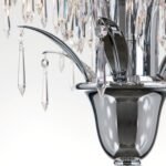 Candelabru de cristal PALME, 12 lampi G9, alama solida cromata, pandantive de cristal Schoeler ORION - imagine 7