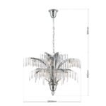 Candelabru de cristal PALME, 12 lampi G9, alama solida cromata, pandantive de cristal Schoeler ORION - imagine 8