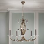 Candelabru de cristal EREMITAGE, 6 lumini G9, cadru otel antichizat, bile de cristal Swarovski, diametru 60cm ORION