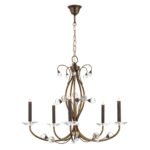Candelabru de cristal EREMITAGE, 6 lumini G9, cadru otel antichizat, bile de cristal Swarovski, diametru 60cm ORION - imagine 5