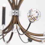 Candelabru de cristal EREMITAGE, 6 lumini G9, cadru otel antichizat, bile de cristal Swarovski, diametru 60cm ORION - imagine 6