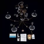 Candelabru de cristal EREMITAGE, 6 lumini G9, cadru otel antichizat, bile de cristal Swarovski, diametru 60cm ORION - imagine 9