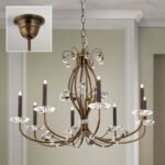 Candelabru de cristal EREMITAGE, 8 lumini G9, cadru otel antichizat, bile de cristal Swarovski, diametru 76cm ORION - imagine 3