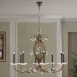 Candelabru de cristal EREMITAGE, 8 lumini G9, cadru otel antichizat, bile de cristal Swarovski, diametru 76cm ORION - imagine 4