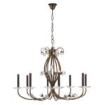 Candelabru de cristal EREMITAGE, 8 lumini G9, cadru otel antichizat, bile de cristal Swarovski, diametru 76cm ORION - imagine 5