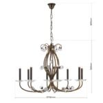 Candelabru de cristal EREMITAGE, 8 lumini G9, cadru otel antichizat, bile de cristal Swarovski, diametru 76cm ORION - imagine 8