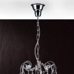 Candelabru de cristal KATHARINA, 6 lumini E14, pandantive de cristal Swarovski, diametru 75cm,  alama solida cromata ORION - imagine 5
