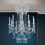 Candelabru de cristal KATHARINA, 10 lumini E14, pandantive de cristal Swarovski, diametru 110cm,  alama solida cromata ORION - imagine 3