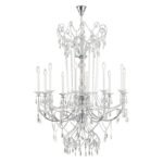 Candelabru de cristal KATHARINA, 10 lumini E14, pandantive de cristal Swarovski, diametru 110cm,  alama solida cromata ORION - imagine 5