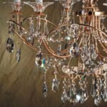 Candelabru de cristal KATHARINA, 6 lumini E14, pandantive de cristal Swarovski, diametru 75cm, placat cu aur de 24K ORION - imagine 3