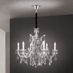 Candelabru THERESA, 6-brate E14 cadru otel argintiu ORION