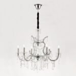 Candelabru THERESA, 6-brate E14 cadru otel argintiu ORION - imagine 5