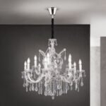 Candelabru THERESA, 12-brate E14 cadru otel argintiu ORION - imagine 3