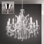 Candelabru THERESA, 12-brate E14 cadru otel argintiu ORION - imagine 4