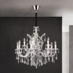 Candelabru THERESA, 12-brate E14 cadru otel argintiu ORION - imagine 5