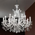 Candelabru THERESA, 12-brate E14 cadru otel argintiu ORION