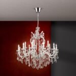 Candelabru THERESA, 18-brate E14 cadru otel argintiu ORION - imagine 5