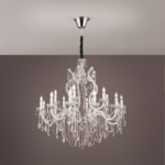 Candelabru THERESA, 18-brate E14 cadru otel argintiu ORION - imagine 3
