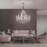 Candelabru THERESA, 18-brate E14 cadru otel argintiu ORION
