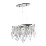 Candelabru de tavan KRISTALLDESIGN în formă ovală, 60x25cm, 3lumini G9, alama solida finisaj alamă cromata, pandantive de cristal Schoeler ORION - imagine 5